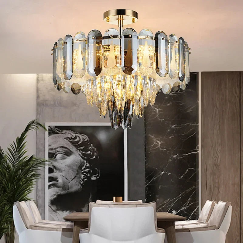 Crystal LED Ceiling Chandelier | Modern Luxury Lustres Pendant Light Fixture