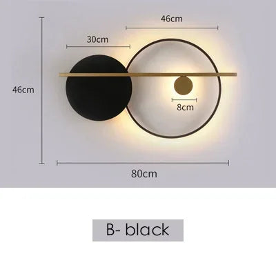 Nordic Black-White Warm Light Bedroom Wall Lamp