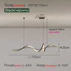 Nordic Style Chandelier Modern Dining Room Strip Lamps