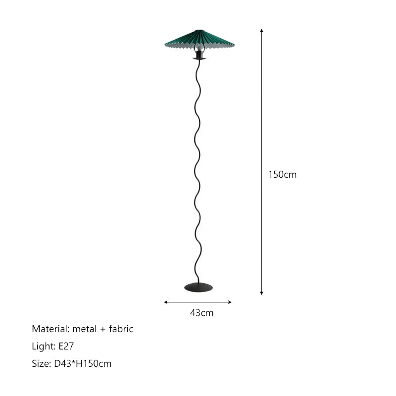 Pleated Fabric LED Floor Lamp - Nordic Minimalist Design