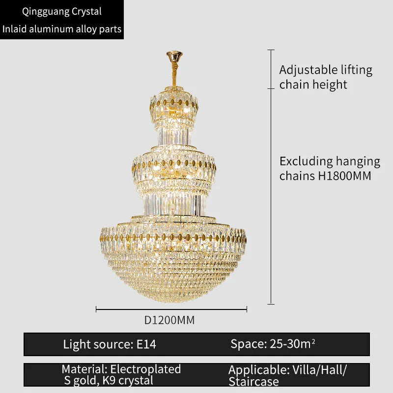 Crystal Chandelier: Elegant Lighting for Home, Villa, Hotel Lobby