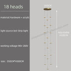 LED Chandelier for Revolving Staircase | Loft Villa Ceiling Hanging Lamp