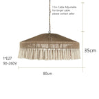 Bohemian Tassel Chandelier: Handmade Nordic Pendant Lamp for Bedroom, Living Room, Kitchen