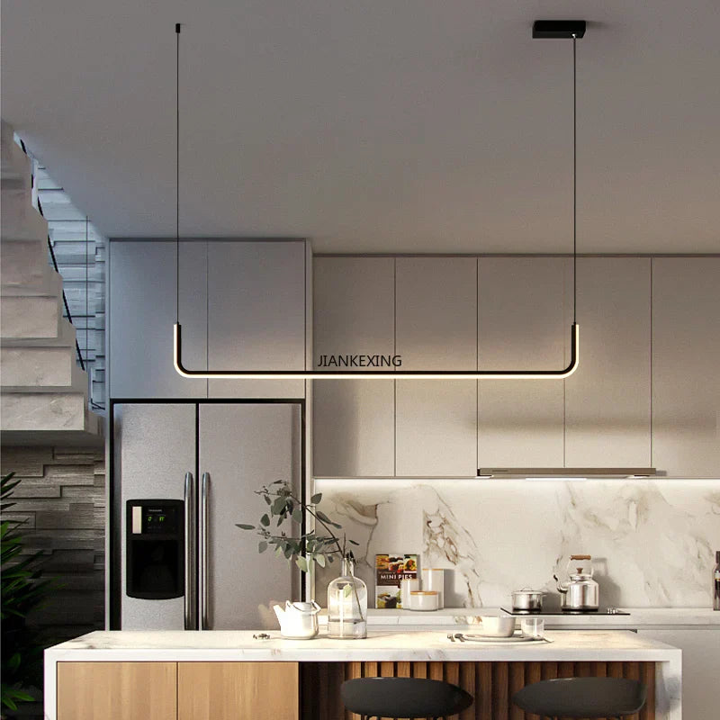 LED Chandelier: Modern Black Gold Dimmable Lighting for Dining Room, Kitchen Table