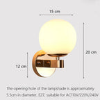 Iron Wall Lamp with Glass Ball, Elegant Sconce Light for Home Stairs and Reading