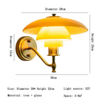 Glass Wall Lamp Danish Design Chrome Light E27 for Home Decor & Living Room