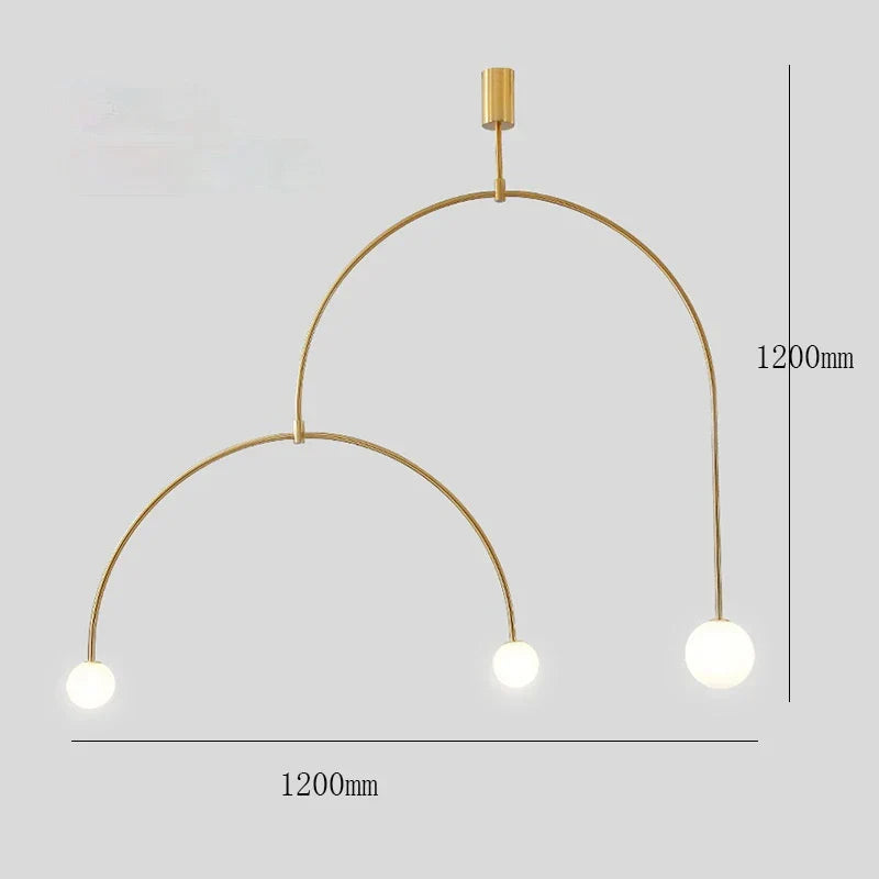 Black & Gold Minimalist Iron Chandelier - Modern Nordic Design Lighting