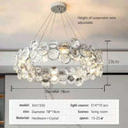 Crystal Chandelier Chrome Ceiling Pendant Light Fixture for Modern Luxury Living Home Décor