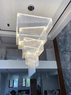Modern Aluminum Chain Tassel Chandelier for Living Room Hotel, Artistic Large Size