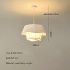 Modern White Fabric Chandelier Pendant Light Fixture