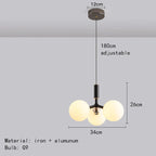 Magic Bean 9 White Glass Chandelier LED Suspension Lamp