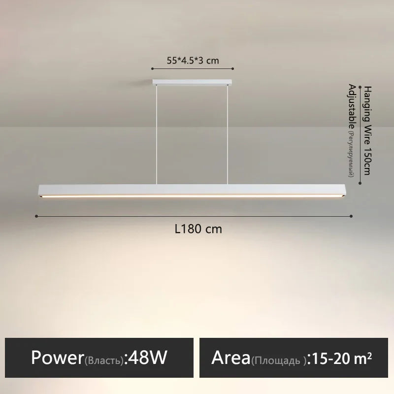 Modern Linear LED Chandelier Pendant Lights for Dining Table Kitchen Bar