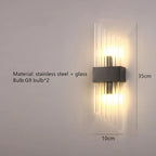 Crystal LED Wall Lamp Stainless Steel Sconces for Bedroom Dining Room