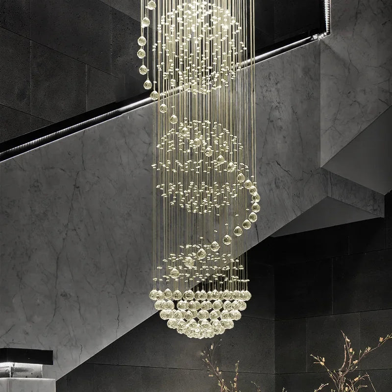 Crystal Spiral LED Chandelier for Living Room, Bedroom, Hotel - Modern Interior Lighting Fixture