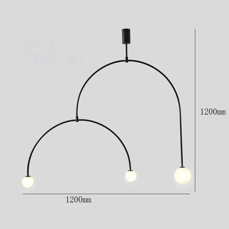 Black & Gold Minimalist Iron Chandelier - Modern Nordic Design Lighting