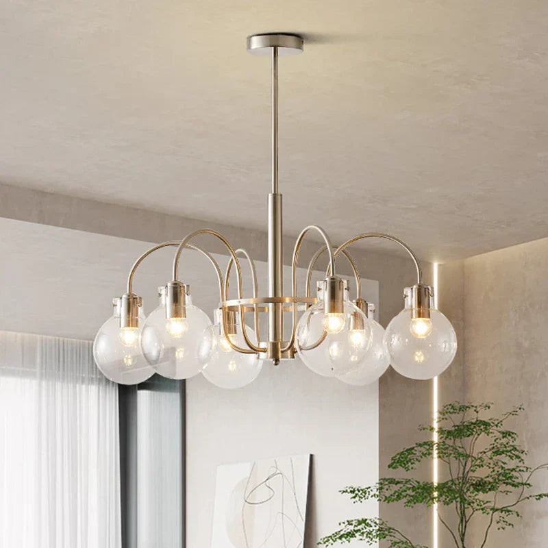 Glass LED Chandelier: Retro Bauhaus Design for Living Room, Bedroom, Kitchen, or Dining Table
