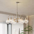 Glass LED Chandelier: Retro Bauhaus Design for Living Room, Bedroom, Kitchen, or Dining Table