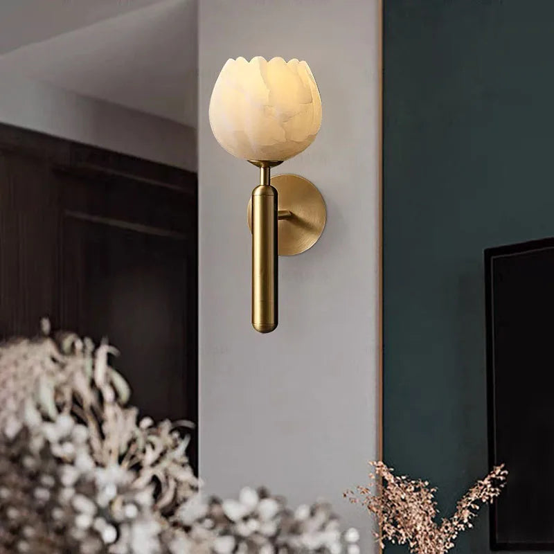 Elegant Marble Wall Lamp for Bedroom and Living Room Lighting