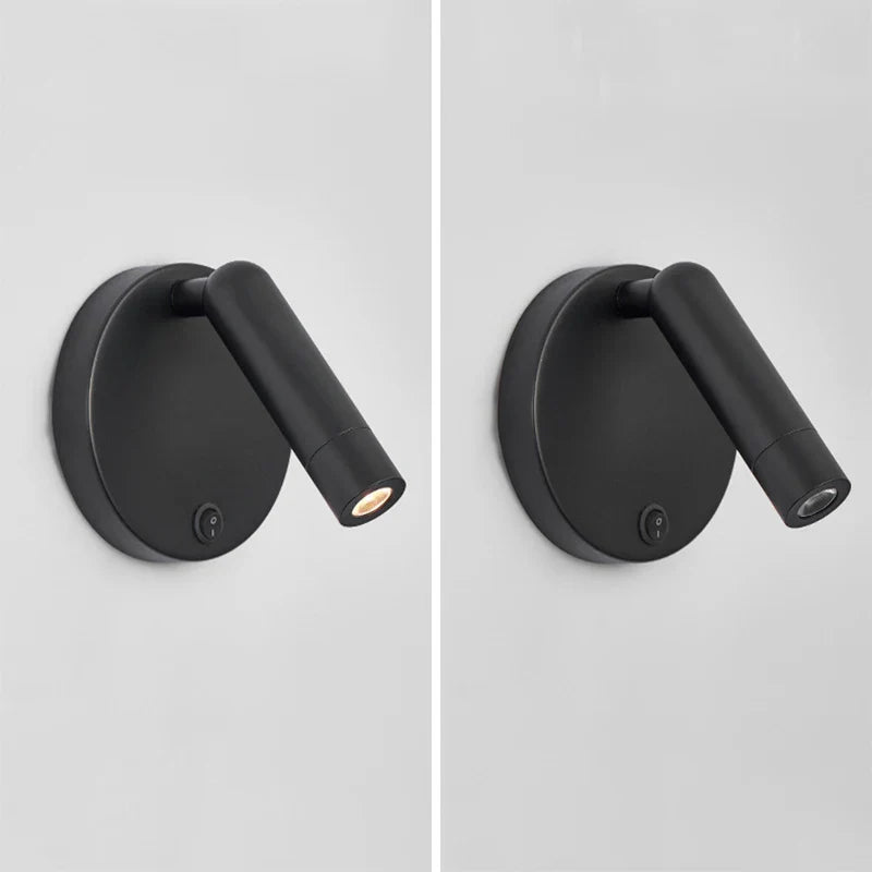Modern Nordic Wall Lamp Sconce Black Brass Rotating Reading Light 3W