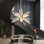 Luxury Leaf Petal Chandelier: Modern Hanging Lamp for Home, Living Room, and Restaurant Décor