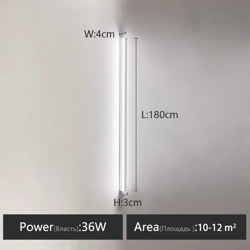 Bedroom Wall Lamp: Nordic Strip Light, Minimalist Design, Black Background, Decorative Luminaires