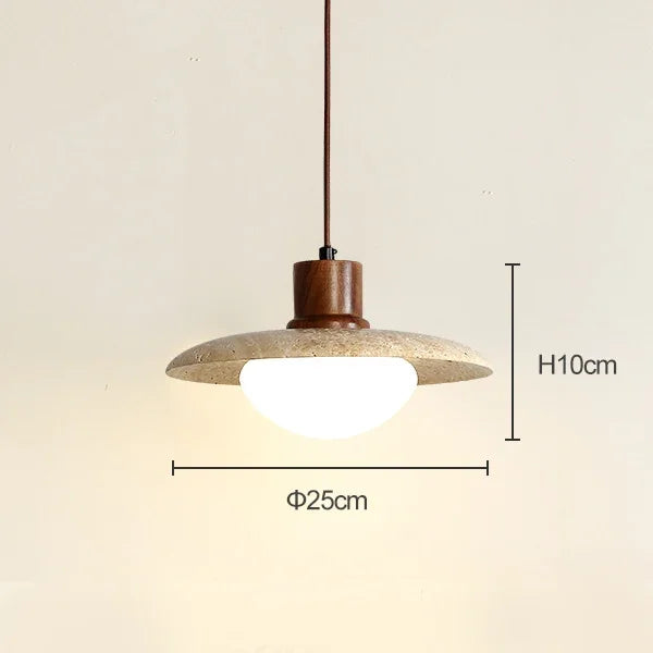 Yellow Travertine Bedside Pendant Light