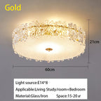 Crystal Glass Maple Leaf Ceiling Chandelier for Modern Luxury Minimalist Living Room