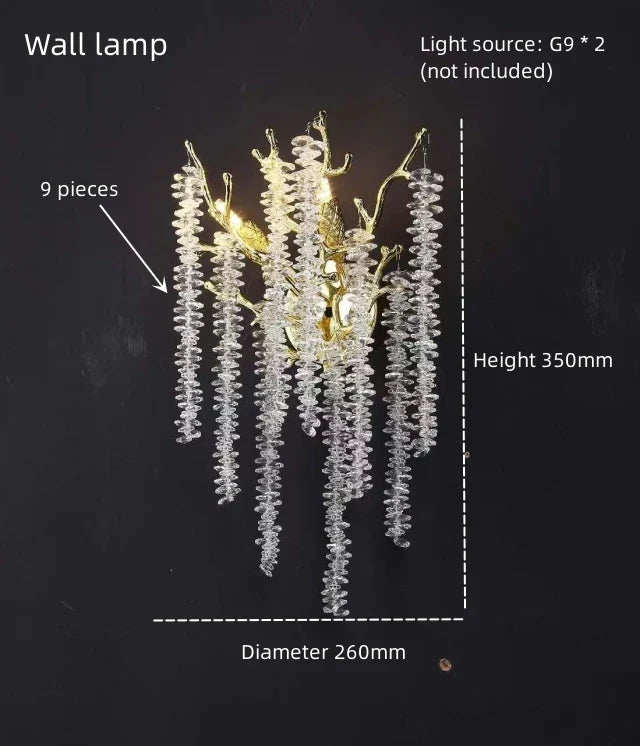 Luxury Crystal Tassel Pendant Chandelier for Living Room Dining Hotel Hall