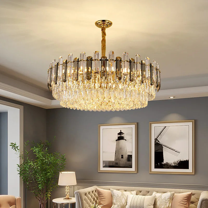 K9 Crystal Modern Ceiling Chandelier for Living Room Lighting Fixture