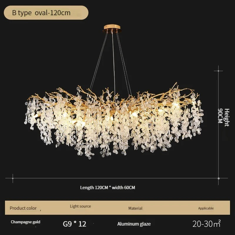 Crystal LED Chandelier: Luxury Pendant Lamp for Home Decor