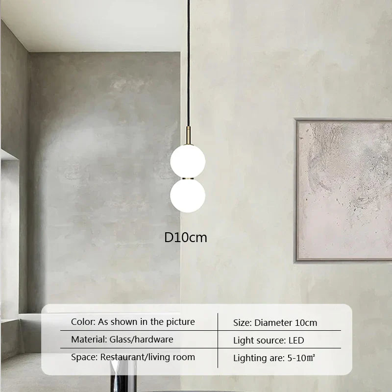Glass Ball Pendant Light for Duplex Stairwells, Living Room, Bedroom, and Staircase Decor