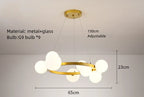 Glass Chandelier G9 Hanging Light for Living Room Bedroom Decor