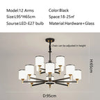 Glass Chandelier: Nordic Modern LED Hanging Light for Living Room and Bedroom