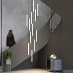 Modern Minimalist Stair Pendant Strip Lamp for Luxury Living Spaces.