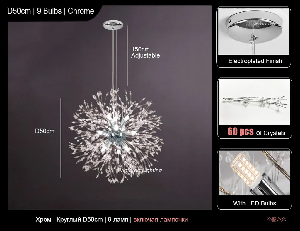 Dandelion Led Ceiling Chandelier for Home Decor Lighting Fixture