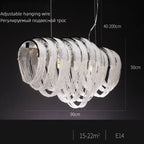 Tassel Crystal LED Chandelier: Nordic Style Round Pendant Lamp for Modern Home Decor