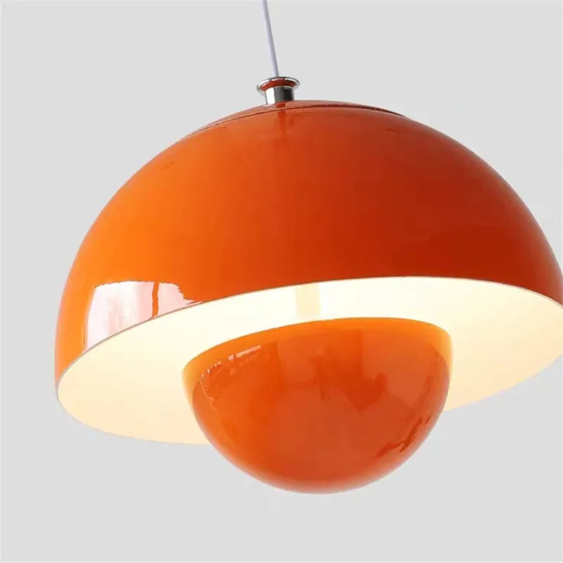 Flower Bud Pendant Light: Danish Designer Coloured Lamp for Restaurant Bedroom.