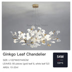 Ginkgo Leaf Chandelier: Elegant Nordic Art Luxury for Dining Room, Bedroom, Living Room