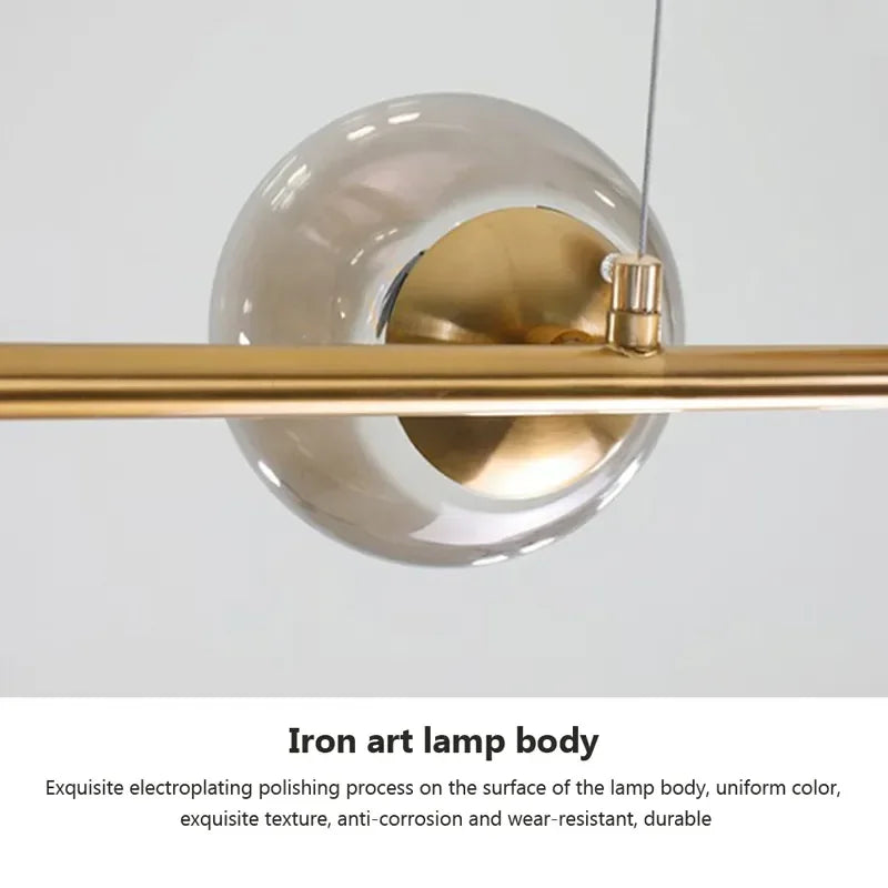 LED Glass Pendant Chandelier: Modern Nordic Style for Dining Room, Bedroom Decor