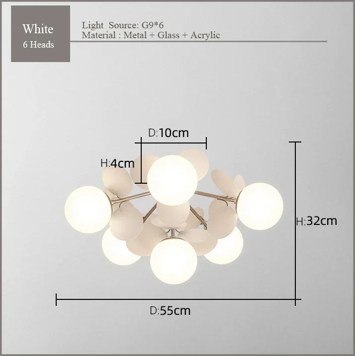 Frost Glass Ceiling Chandelier for Home Indoor Lighting