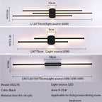 Black Iron LED Wall Lamp for Living Room, Bedside, TV Background - 110v 240v