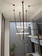 Glass Tube Pendant Lamp: Modern LED Lighting for Living Room, Duplex Villa Staircase