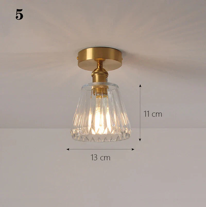 Glass Shade Pendant Ceiling Lamp for Kitchen Aisle Bedroom LED Lights Fixtures