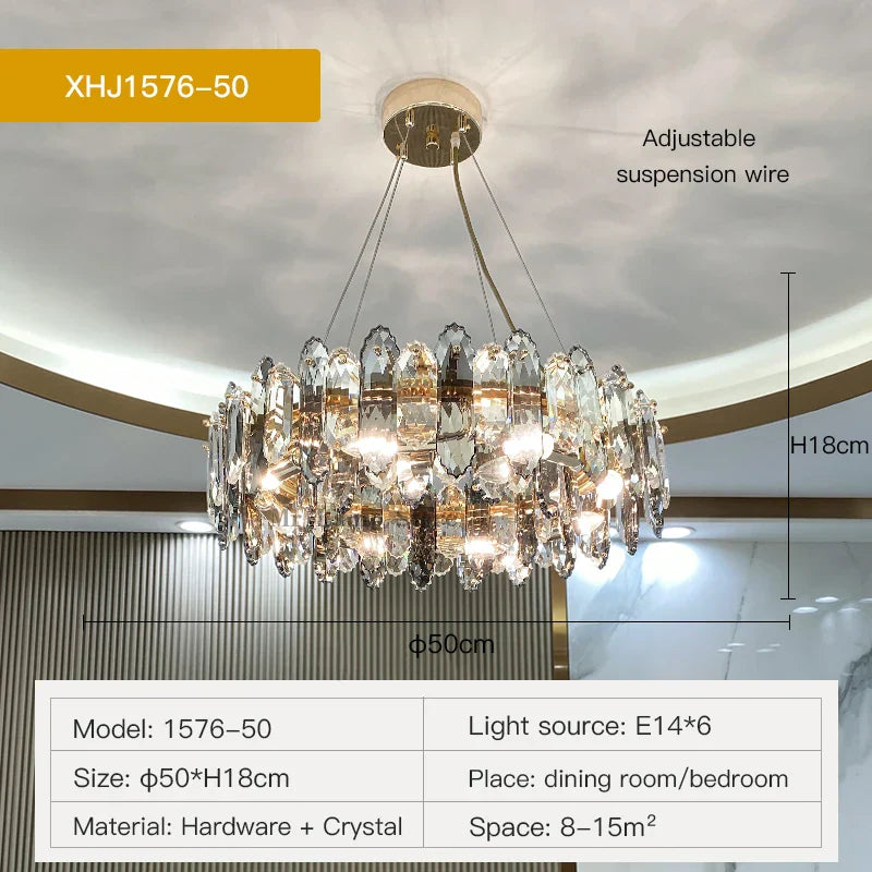 Crystal Chandelier: Luxury Nordic Post-modern Design for Living Room, Bedroom, Dining Room