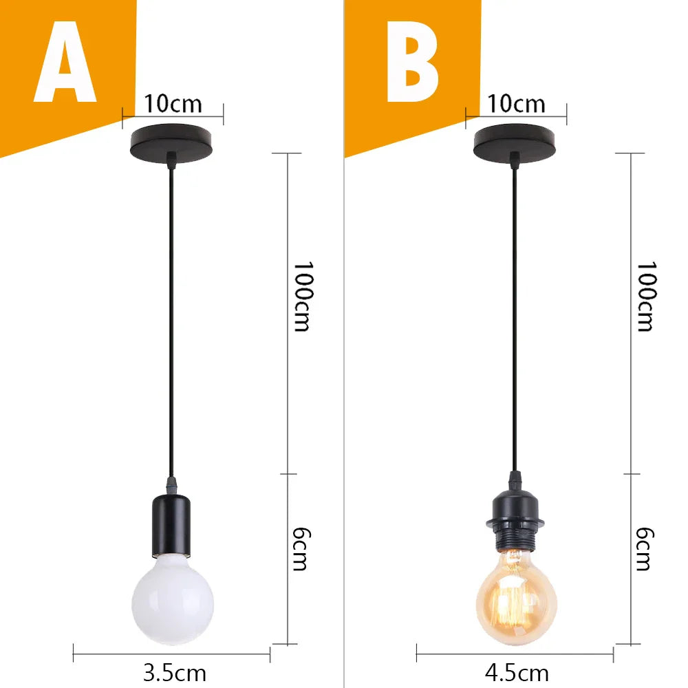 Black Metal Cage Pendant Light - Vintage Industrial Loft Kitchen Lighting