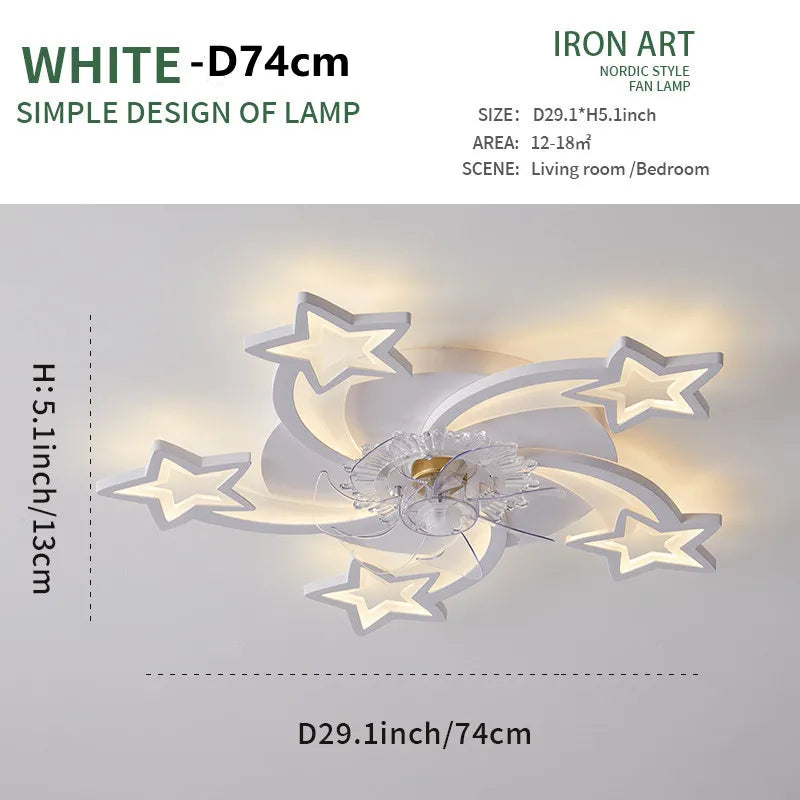 Smart LED Ceiling Fan Light - App Controlled, Silent, Adjustable Speed