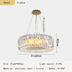Oval Crystal Chandelier for Living Room Bedroom Study Lighting