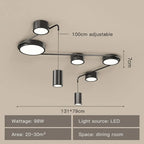 Minimalist Black LED Ceiling Chandelier for Living Room, Bedroom, Hallway Lighting
