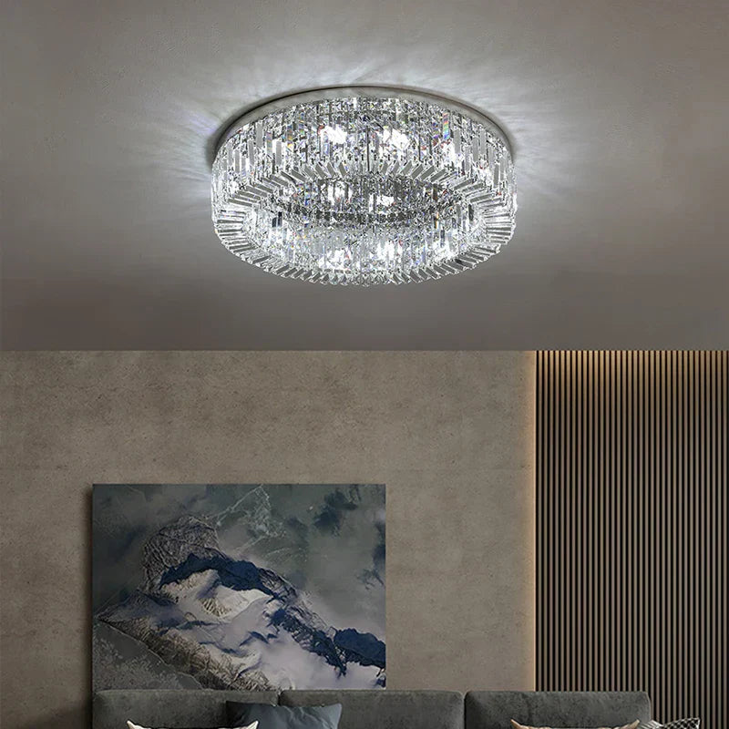 Modern Crystal Gold LED Chandelier for Luxurious Living Room Decor