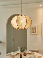 Wabi Sabi Hemp Rope Wood Chandelier Pendant Lights for Living Room Bedroom